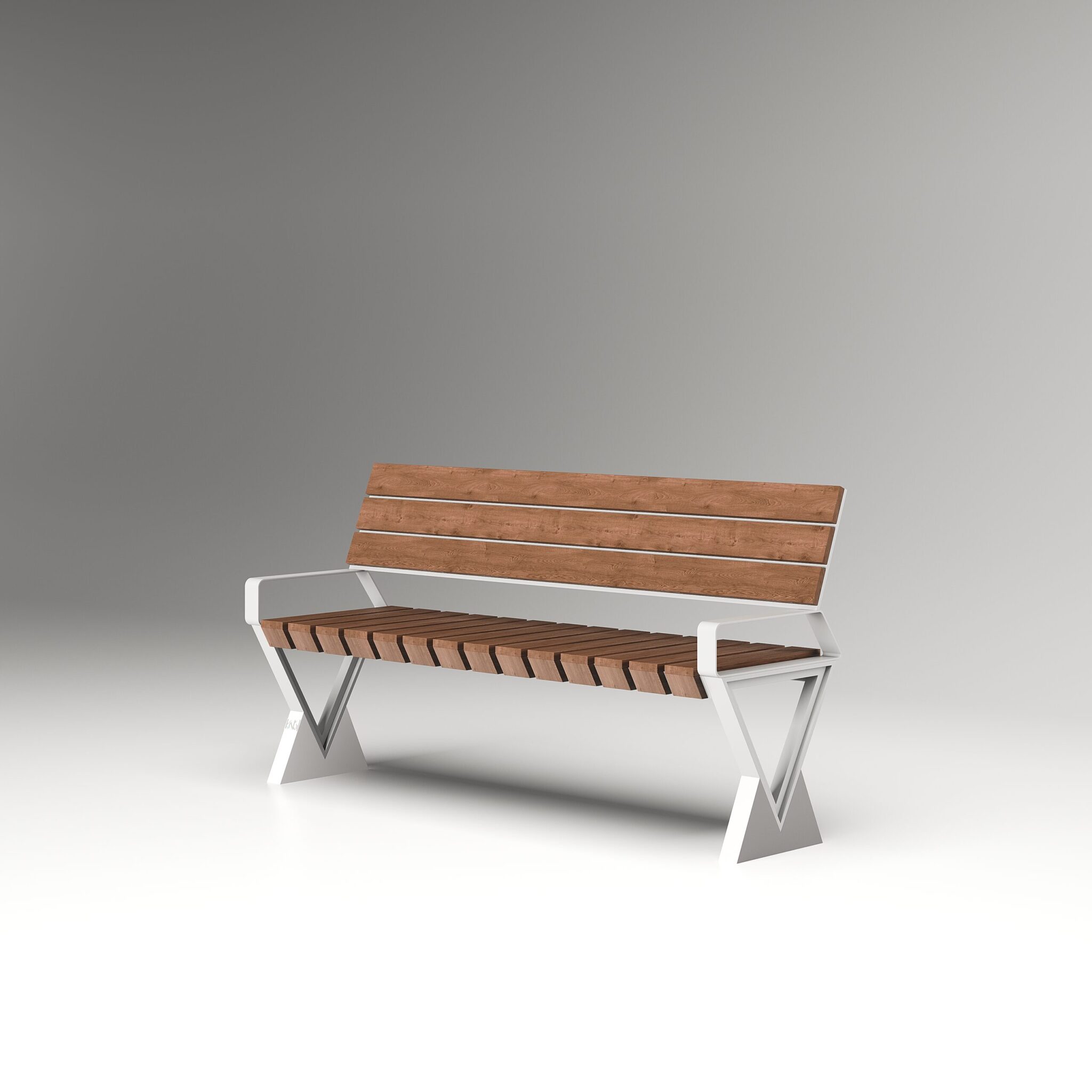 Arbat Bench with Backrest Studio Render - kng streets product