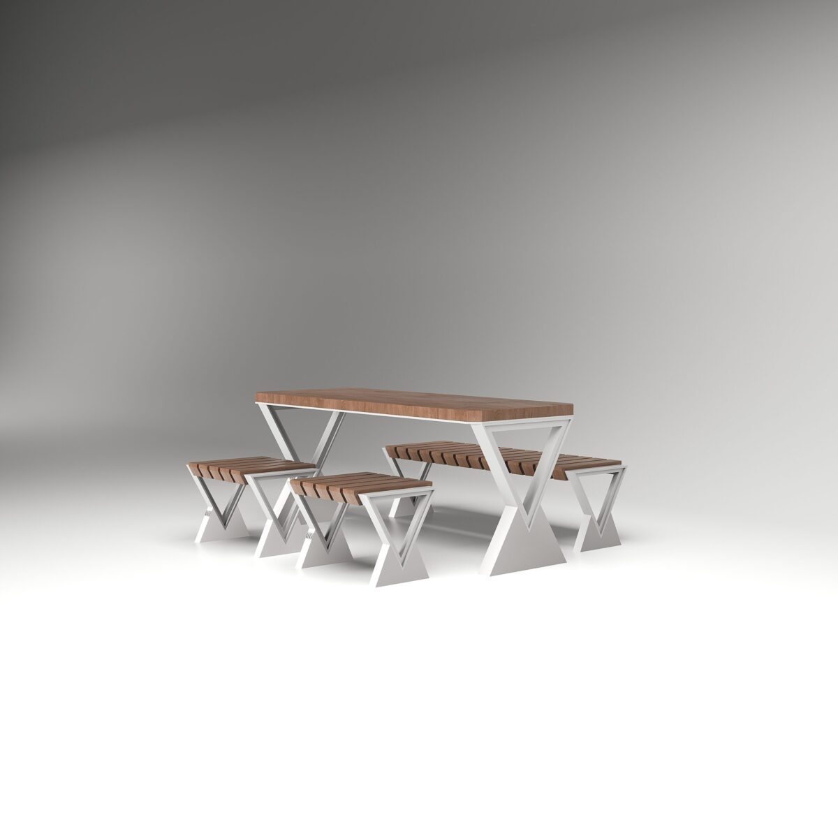 Arbat Picnic Table Studio render - kng streets product