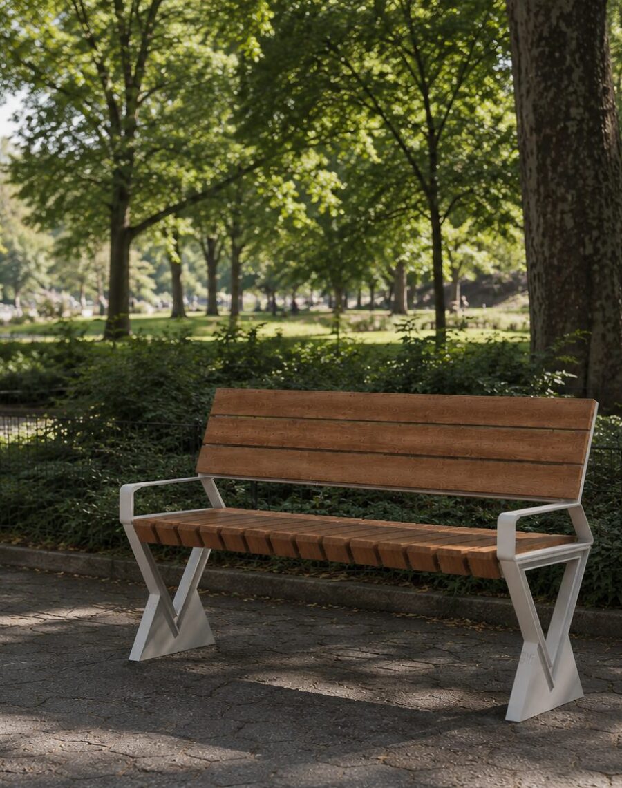 Arbat Bench with backrest Render - kng streets product