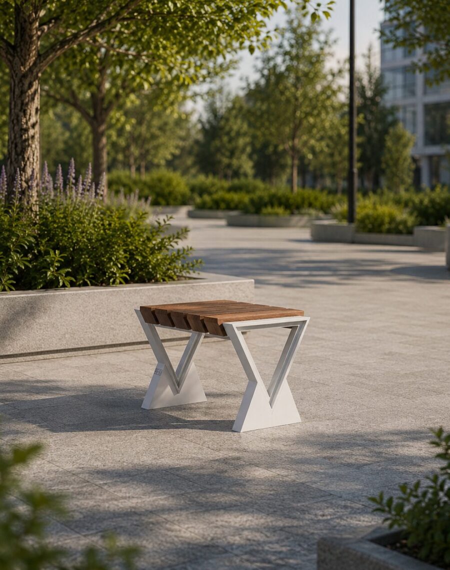 Arbat Single Bench Render - kng streets product
